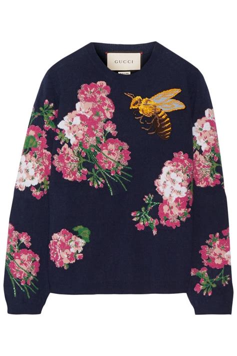 girls wearing gucci sweaters|gucci bee embroidered sweater.